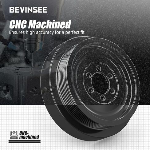 Bevinsee خفيفة الوزن كرنك بكرة متوافقة مع E90 E91 E92 E93 E87 E82 135I 335i 1M N54 ، بديل لـ 11227558083 ، بليت بليت الألومنيوم Crankshspen in Saudi Arabia