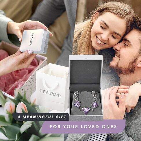 Leafael Infinity Love Heart Link Bracelets, Birthstone or Healing Stone Crystal Bracelet for Women, Silver Tone Jewelry Gifts for Her, 7-inch Chain and 2-inch Extender in Saudi Arabia