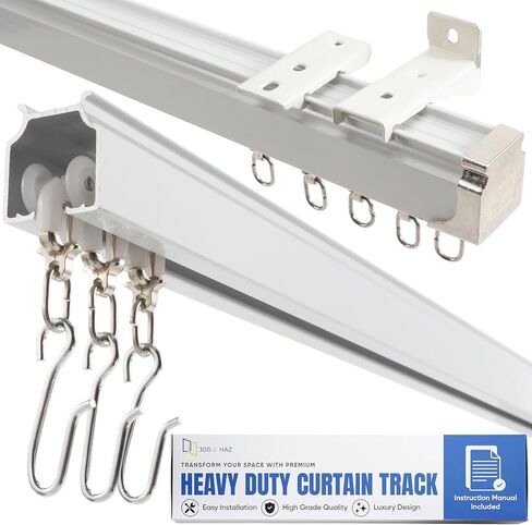 Jos & Haz Ceiling Curtain Track Set – 3ft-16.4ft / 5 Meter – Premium Heavy Duty Curtain Track, Ceiling Mount and Wall Mount for Room Divider, Living Room, Bedroom, Office in Saudi Arabia