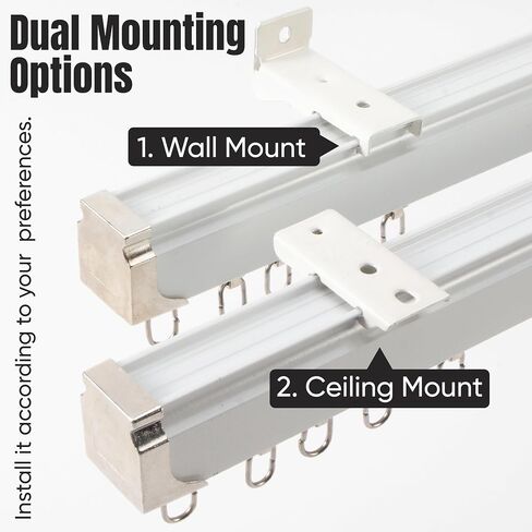 Jos & Haz Ceiling Curtain Track Set – 3ft-16.4ft / 5 Meter – Premium Heavy Duty Curtain Track, Ceiling Mount and Wall Mount for Room Divider, Living Room, Bedroom, Office in Saudi Arabia