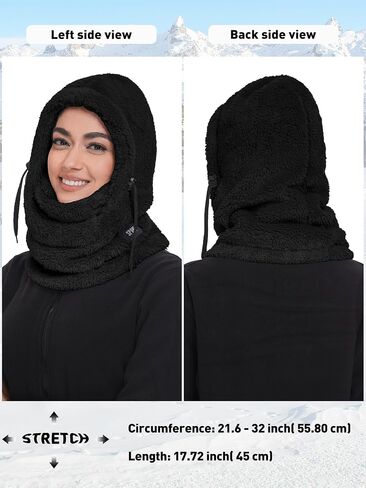 Balaclava Fleece Ski Mask Hoodie for Women Men, Winter Face Mask Windproof Head Neck Warmer Scarf Hat Helmet in Saudi Arabia