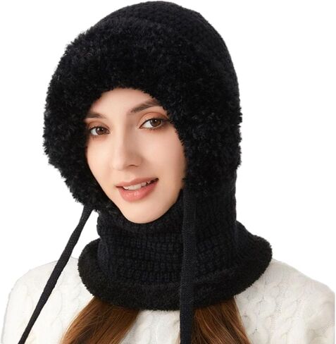 Choosemuc Women's Outdoors Windproof Scarf Hat, 3-in-1 Winter Balaclava for Women, 55cm-60cm Warm Neck Warmer Sets in Kuwait