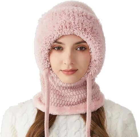 Choosemuc Women's Outdoors Windproof Scarf Hat, 3-in-1 Winter Balaclava for Women, 55cm-60cm Warm Neck Warmer Sets in Kuwait