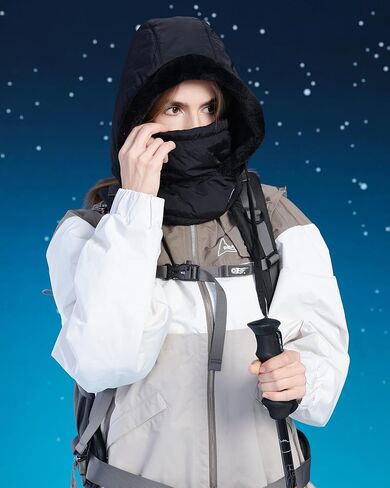 Huamulan Woment Winter قطعة واحدة من القبعة Balaclavas القبعة الصارار هوديي هوديي وجه درع دافئ قبعات الثلج التزلج على الجليد البارد in Kuwait