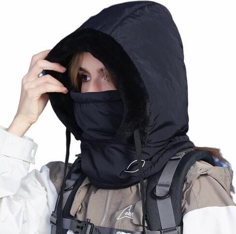 Huamulan Woment Winter قطعة واحدة من القبعة Balaclavas القبعة الصارار هوديي هوديي وجه درع دافئ قبعات الثلج التزلج على الجليد البارد in Kuwait