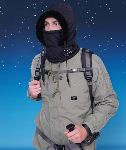 Huamulan Woment Winter قطعة واحدة من القبعة Balaclavas القبعة الصارار هوديي هوديي وجه درع دافئ قبعات الثلج التزلج على الجليد البارد in Kuwait