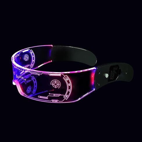 GLITCHCORE light up glasses 7 Colors and 4 Modes Led Visor Cyberpunk glow in the dark glasses Cosplay Party Bar in Saudi Arabia