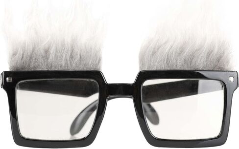 Disney UP Carl Costume Glasses - Plastic Frames with Faux Fur Eyebrows, Officially Licensed in Saudi Arabia