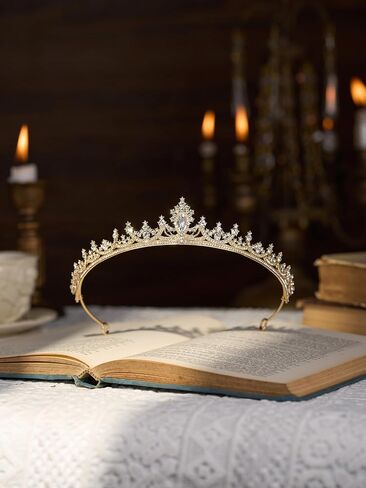 Sweetv Princess Tiaras for Women ، Gold Crystal Crown لعيد الميلاد ، عصابات الزفاف للعروس ، راينستون تايرا أغطية الشعر ملحقات الشعر ل Quinceanera Pageant Prom in Kuwait