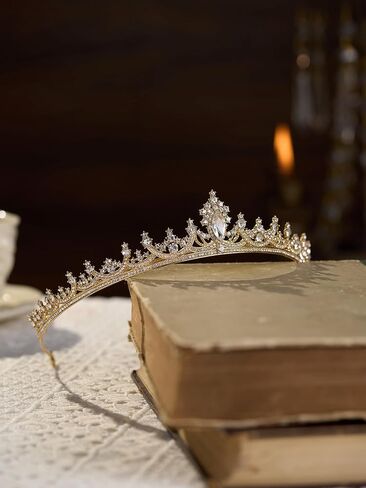 Sweetv Princess Tiaras for Women ، Gold Crystal Crown لعيد الميلاد ، عصابات الزفاف للعروس ، راينستون تايرا أغطية الشعر ملحقات الشعر ل Quinceanera Pageant Prom in Kuwait