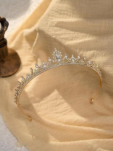 Sweetv Princess Tiaras for Women ، Gold Crystal Crown لعيد الميلاد ، عصابات الزفاف للعروس ، راينستون تايرا أغطية الشعر ملحقات الشعر ل Quinceanera Pageant Prom in Kuwait