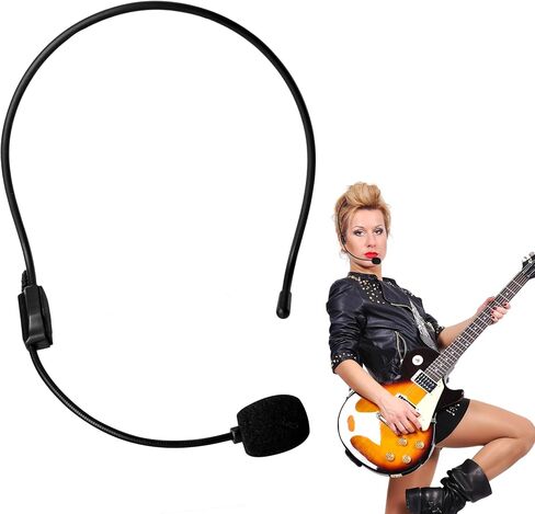 Spooktacular Creations Fake Microphone Headset Prop, Rockstar Singer Costume Headband Mic Accessories, Rock Star Headphones for Adults Men Women Halloween Cosplay Party props in Saudi Arabia