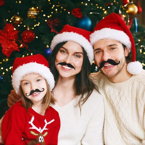 100 Pcs Stick On Fake Mustaches Bulk 10 Designs Realistic Mustache Stickers Adhesive Black Beard Facial Hair for Halloween, Christmas, Party Supplies, Suitable for All Ages in Kuwait