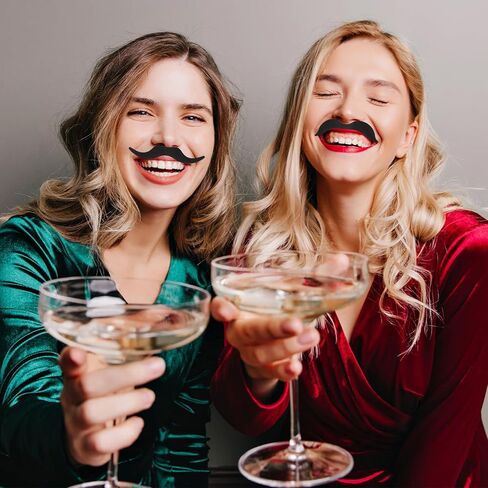 100 Pcs Stick On Fake Mustaches Bulk 10 Designs Realistic Mustache Stickers Adhesive Black Beard Facial Hair for Halloween, Christmas, Party Supplies, Suitable for All Ages in Kuwait