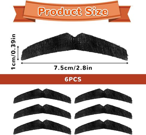 شارب مزيف ، 6pcs مربوطة باليد شوارب مزيفة واقعية ليل لايس المزيفة لجميع القديسين الأزياء Cosplay مضحك in Kuwait