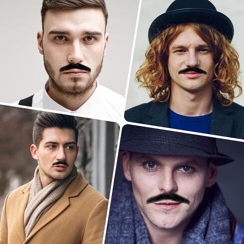 شارب مزيف ، 6pcs مربوطة باليد شوارب مزيفة واقعية ليل لايس المزيفة لجميع القديسين الأزياء Cosplay مضحك in Kuwait