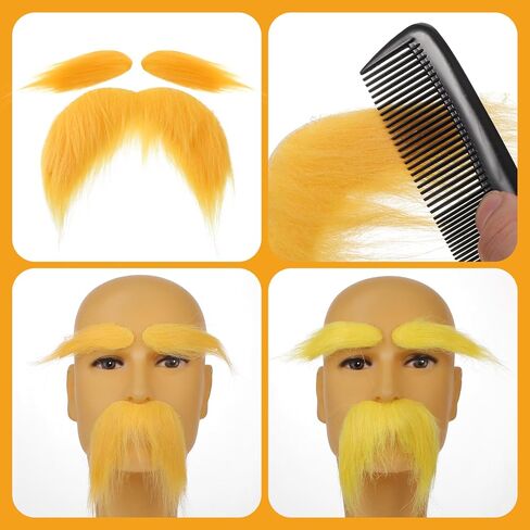 2 PCS هالوين شارب وهمية الحواجب وضعت ذاتيا لاصق لحية مزورة الحواجب كثفات مضحكة cosplay ملحقات الجدة شعر الوجه واقعية للرجال مهرجان كرنفال للرجال in Kuwait