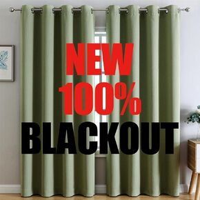 G2000 100% Blackout Curtains for Bedroom Living Room Curtains 63 Inch Length Beige Curtains Room Darkening Window Grommet Curtains Thermal Lined Insulated Light Blocking Noise Reducing 2 Panels Set