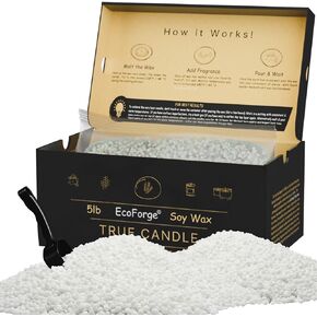 TRUE CANDLE EcoForge 100% Natural Soy Wax for Candle Making - 5lb Organic Soy Candle Wax for Candle Making, Candle Making Wax, Soy Wax Candles, Candle Wax Bulk Cheap, Soy Wax Bulk, Candel Wax Flakes