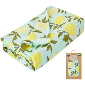 Milkbarn Muslin Swaddling Blanket, Organic Cotton Nursery Blankets, Soft Receiving Blankets for Newborn Baby Toddler, Perfect, Lemon