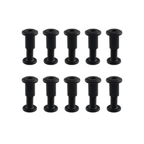 Chicago Screws JianLing 10pcs Black Carbon Steel Screw Post Fit for 5/16"(8mm) Hole Dia, Male M6x20mm Binding Bolts Leather Fastener