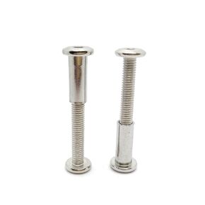 Screw Post Fit for 5/16 inch(8mm) Hole Dia, Male M6x45mm Female 20mm Hex Drive Binding Bolts for Leather Wood Furniture, Stainless Steel Silver 5 Sets