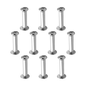 Bettomshin 20Pcs M3 Binding Screw, M3 x 16mm Nickel Plated Carbon Steel Cross Head Butt Screw Binding Post Screw Kit for Scrapbook Photo Albums Bookbinding DIY Leather Saddles Purses Belt