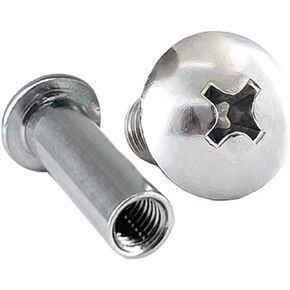 Aopin Chicago Binding Screws Binding Post Scrapbook Photo Albums Screw Post Fit for 0.16inch(4mm) Hole Dia, Female M3x10mm Butt Screw for Binding Leather Saddles Purses Belt Repair, Silver, 20 Sets