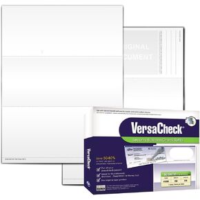 VersaCheck Secure Checks - 250 Blank Business Voucher Checks - White Canvas - 250 Sheets Form #1000 - Check on Top