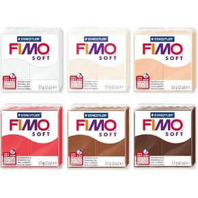 FIMO Soft Polymer Oven Modelling Clay - 57g - Set of 6 Colours - Warm Neutral Tones