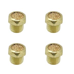 4pcs Sintered Bronze Breather Vent 1/4" NPT for Single Acting Cylinders or Valves