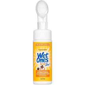 Wet Ones for Pets Antibacterial Dog Paw Cleansing Foam with Built-in Paw Scrubber Brush, Tropical Splash Scent, 5 oz | Dog Paw Cleaner with Antibacterial Foam and Brush