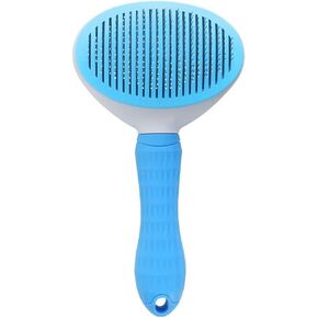 Dog Brush Cat Brush Grooming Comb,Self Cleaning Cat Dog Slicker Brushes with Smooth handle,Pet Grooming Tool with Cleaning Button for Cat Dog Shedding Tools Cat Dog Massage Clean Tangled Brush (blue)