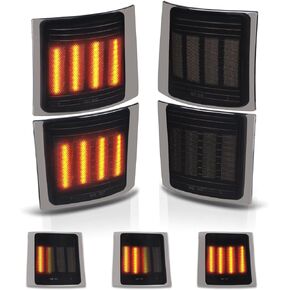 مصابيح إشارة جانبية LED من Gempro لسيارة Chevy C/K 1500 2500 3500 1994-1998 C10 شاحنة بيك اب سيلفرادو سوبربان تاهو أضواء الشواية الأمامية، 4 قطع (لين واضح)