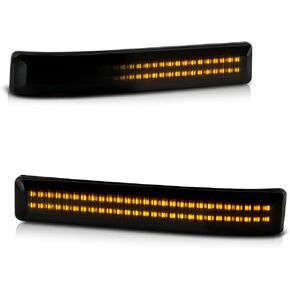 [Sequential Turn Signal] VIPMOTOZ Dark Smoked Amber LED Strips Side Mirror Indicator Marker Light Blinker Lamp Replacement For 2009-2014 Ford F150 Pickup Truck, Driver & Passenger Side