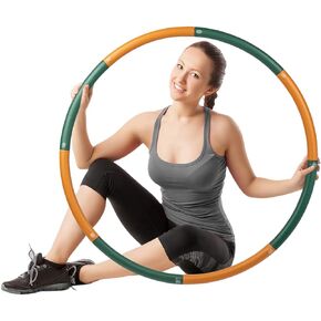 2lb Weighted Hula Hoop for Adults with Thick Foam Padding, Bag & Jump Rope - 8 Section Weighted Fitness Hoop - Exercise Equipment for Home Gym Workouts to Burn Calories & Strengthen Muscles