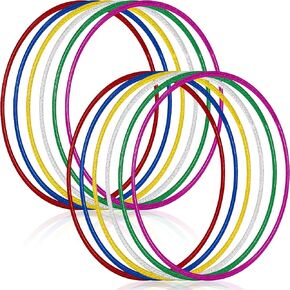 12 Pcs Glitter Plastic Exercise Hoop Fitness Circles Fitness Hoop Exercise Rings for Party, Game, Sports, Pilates, Exercise, Playing, Weight Loss Accessories