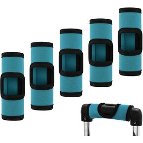 Cosmos 5 Pcs Neoprene Luggage Handle Wrap Soft Grip Handle Cover Luggage Identifier with Hollow Design for Push-Button Handle Trolley Handle and Travel Suitcase Trolley Case