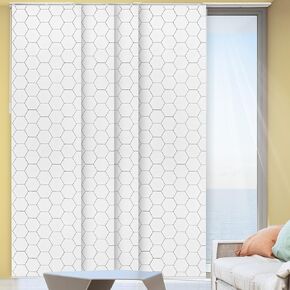 CHICOLOGY Sliding Door Blinds, Blinds for Sliding Glass Doors, Sliding Glass Door Blinds, Vertical Blinds for Patio Doors, Room Divider, Hexagon, W:46-86 x H: 0-96 inch