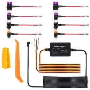 Dash Cam Hardwire Kit for Car Dash Cameras, 4-Meter Dashboard Camera Car Charger Cable Kit 12V-24V to 5V, Power Adapter with LP/Mini/ATO/Micro2 Fuse for Dash Cam