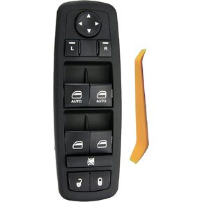 Master Power Window Switch for 2011-2014 Dodge Charger,2011-12 Crysler 300,2015-17 Crysler 200.2016 Dodge Ram 1500,2500,3500,4500,5500.68139805AB,68139805AD Driver Side Control (Green Light)