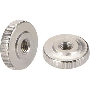 uxcell Round Knurled Thumb Nuts Conector Lock Adjusting Nuts, M6 Female Threaded Thin Type, Nickel Plated, Pack of 20 in Kuwait