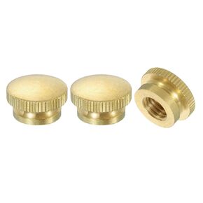 صواميل إبهام مخرشة من uxcell، قطعة واحدة M8 x D20mm x H12mm فتحة عمياء نحاسية عالية الرأس مع طوق فتحة عمياء عالية الرأس ومقابض دائرية لأجزاء الطابعة ثلاثية الأبعاد، أدوات الآلة