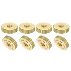 uxcell Knurled Thumb Nuts, 1Pcs M8 x D23mm x H7mm Brass Flat Head Through Hole with Collar Flat Head Through Hole Round Knobs Fasteners for 3D Printer Parts, Machine Tools
