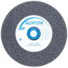 Norton Gemini Bench and Pedestal Abrasive Wheel, Type 01 Straight, Aluminum Oxide, 1" Arbor, 5" Diameter, 3/4" Thickness, Medium 60 Grit (Pack of 1)