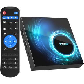 Android 10.0 TV Box, T95 Android Box 4GB RAM 32GB ROM Allwinner H616 Quad-core Smart Android TV Box 64bit, Support 2.4G/5.0G Dual WiFi 6K Utral HD / 3D / H.265 with Bluetooth 5.0