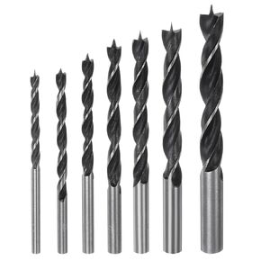 Brad Point Drill Bit Set 3/4/5/6/8/10/13mm Straight Round Shank Metric Brad Point Spiral Twist Drill Bits for Softwood Hardwood Plywood Plastic Rubber, Black