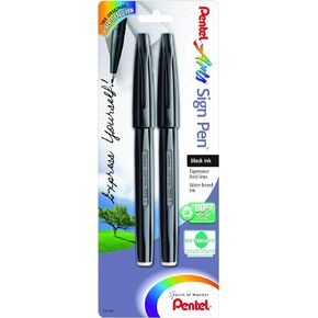 Sign Pen, Fiber-Tipped, Black Ink (S520-A), Box of 12