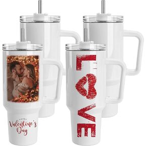 4 Pack 40 OZ Sublimation Tumblers with Handle Blank Insulated Large Tumbler Bulk, Coffee Travel Cups Stainless Steel Travel Mug for Diy Craft Heat Press Print