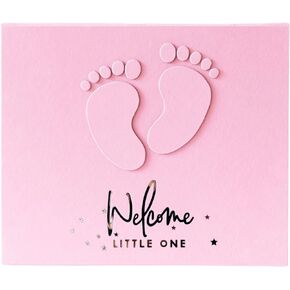 Premium Baby Scrapbook AND Photo Album with Keepsake Box, Hand & Footprint Kit, Baby First Year, Journal, Photo Album for Newborn 0-12 Months (Teddy Bear Girl, Pink)